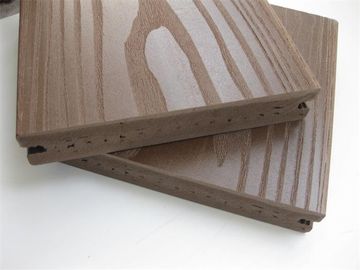 Panneaux de plancher extérieurs de vinyle de PVC de solide avec du café, surface Coextruded d'asa