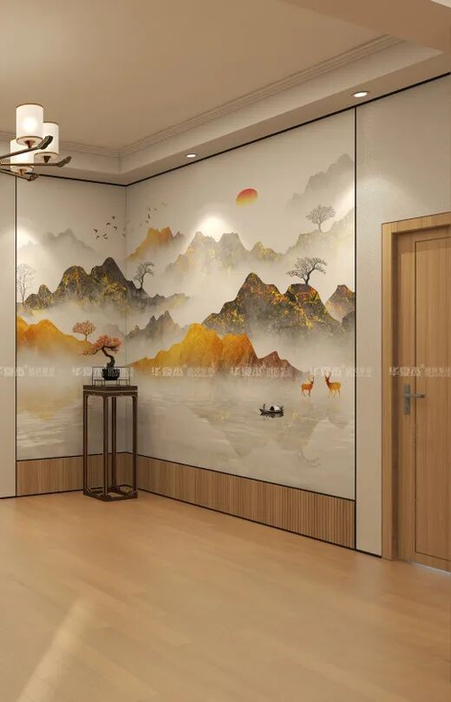 Dernières nouvelles de l'entreprise Un mur cache des paysages, une pièce incarne le charme oriental   Huaxiajie Nouveau style chinois