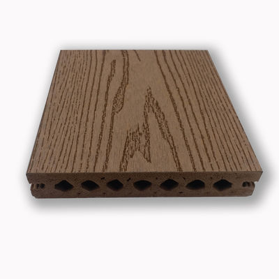 Revêtement de sol composé d'anti decking du dérapage WPC couleur en bois de teck gris brun de café de 140 x de 25mm