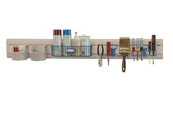 Bon prix 4 panneaux de mur gris de garage de pied de longueurs, rayonnage de mur de garage pour le système de garage en ligne