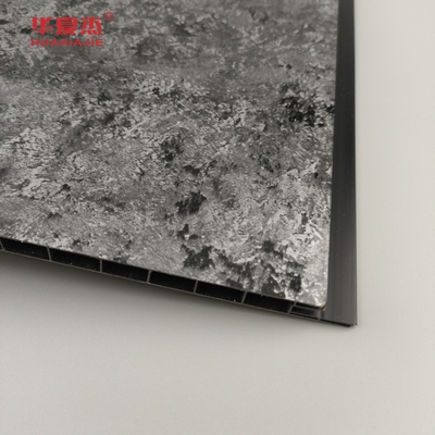 Panneau noir très brillant avec un motif de halo de sliver Panneaux muraux en PVC de design de luxe Panneau en PVC pour la décoration de la maison