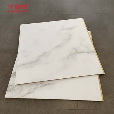 Panneau mural en marbre blanc de haute qualité 600x9mm Panneau laminé en marbre blanc imperméable à l'eau facile à nettoyer