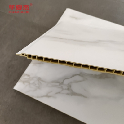 Panneau mural en marbre blanc de haute qualité 600x9mm Panneau laminé en marbre blanc imperméable à l'eau facile à nettoyer
