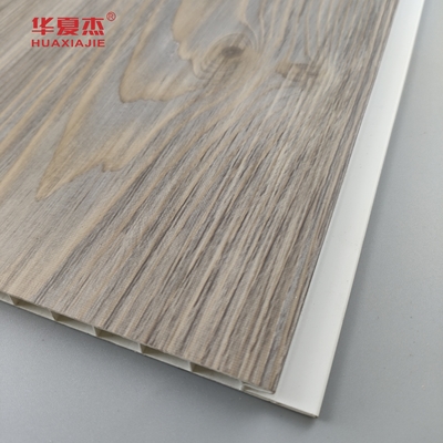 Vente directe d'usine Panneau mural en PVC laminé Grains de bois en PVC Décoration Panneau de plafond résidentiel / bureau