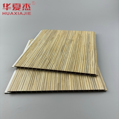 Moderne Design Grains de bois Pvc Panneau mural Laminé Surface Panneau de plafond Décoration pour l'intérieur et l'extérieur de la maison
