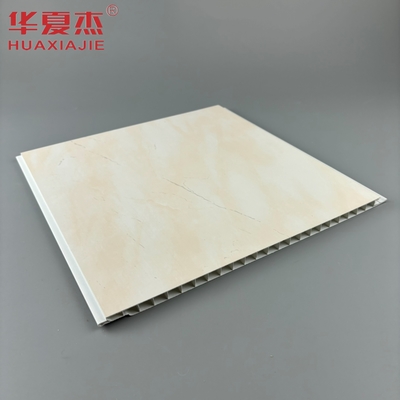 Impression en gros de feuilles de marbre en pvc à haute brillance, panneaux muraux et plafonds en pvc jaune pour la décoration intérieure de la maison