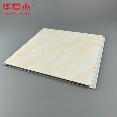 Impression en gros de feuilles de marbre en pvc à haute brillance, panneaux muraux et plafonds en pvc jaune pour la décoration intérieure de la maison