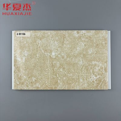 Panneaux muraux de salle de bain en PVC imitation marbre jaune 250mmx8mm, installation facile, décoration