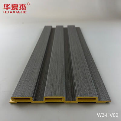 Qualité Panneau mural cannelé WPC gris foncé, résistant à l'humidité et durable, avec surface plane pour la décoration murale Usine